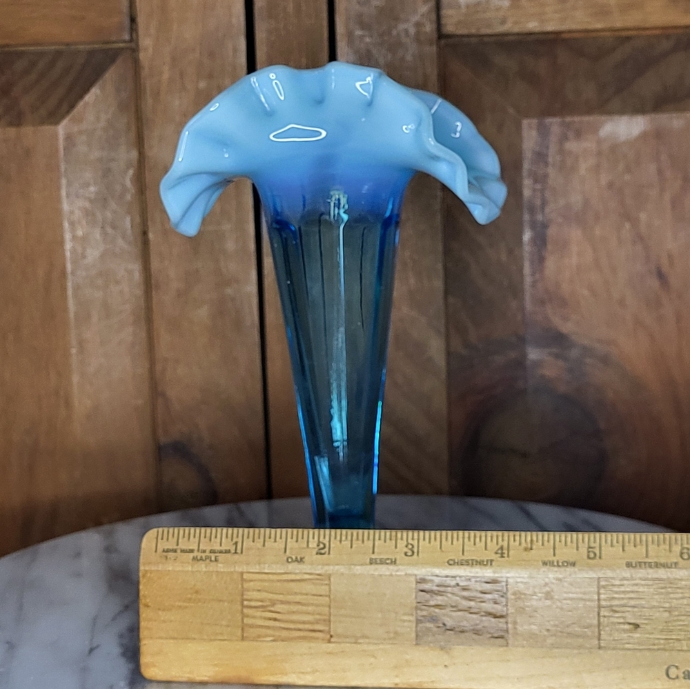 Antique Blue Glass Vase - Picture 5 of 14